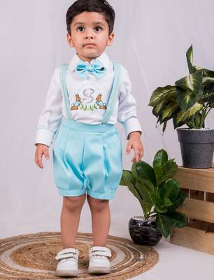 White embroidered cotton co ord set 1