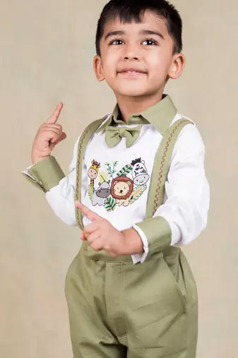 White embroidered cotton co ord set