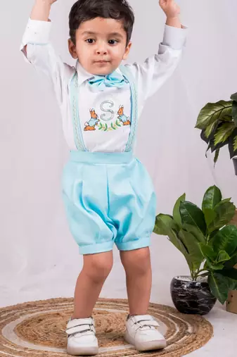 White embroidered cotton co ord set