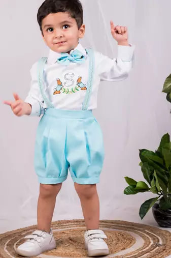White embroidered cotton co ord set
