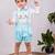 White embroidered cotton co ord set