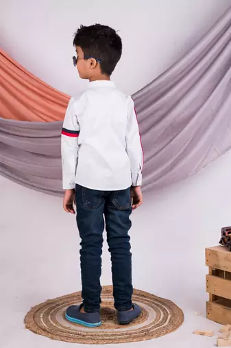 White embroidered cotton shirt