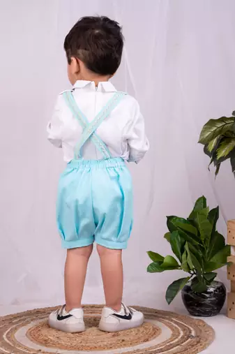 White embroidered cotton co ord set