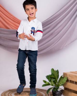 White embroidered cotton shirt 5