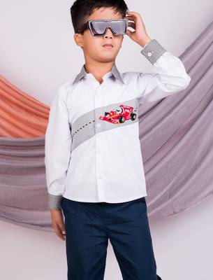 White plain cotton shirt 1