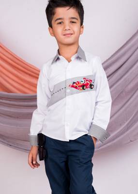 White plain cotton shirt 2