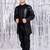 Black plain cotton blazer