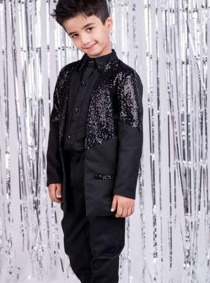 Black plain cotton blazer 2