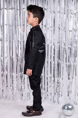 Black plain cotton blazer 4