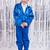 Blue plain cotton blazer