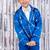 Blue plain cotton blazer