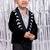 Black embroidered velvet blazer
