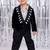 Black embroidered velvet blazer