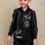 Black embroidered cotton shirt