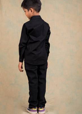 Black embroidered cotton shirt 5
