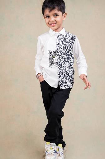 White embroidered cotton shirt