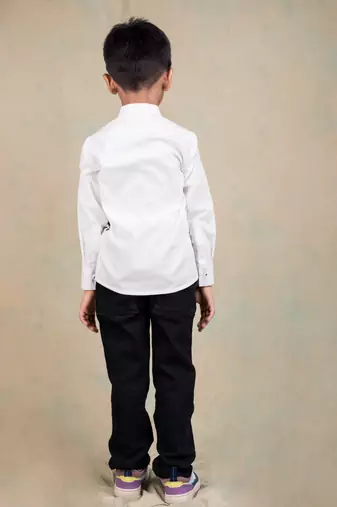 White embroidered cotton shirt