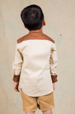 Brown embroidered cotton shirt 4