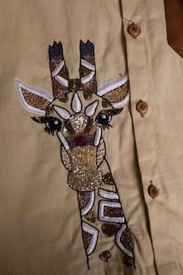 Brown embroidered cotton shirt 5