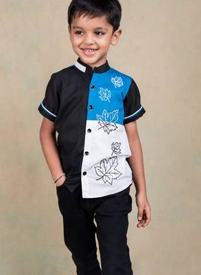 Multicolor embroidered cotton shirt 2