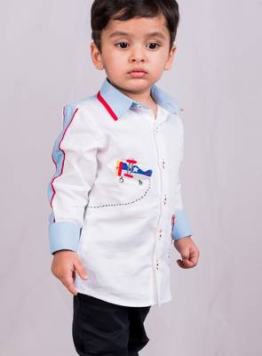 White embroidered cotton shirt 2