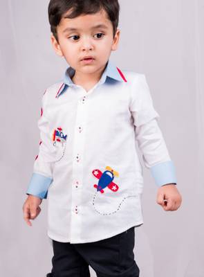 White embroidered cotton shirt 3