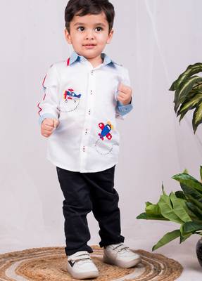 White embroidered cotton shirt 4