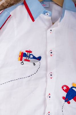 White embroidered cotton shirt 5