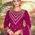 Dark pink color embroideried faux chiffon semi stitched salwar suit