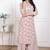 Women brown floral printed straight ethnic kurta with palazzo