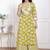 Doriyaan women's lime yellow block printed kurta with palazzo