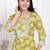 Doriyaan women's lime yellow block printed kurta with palazzo