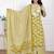 Doriyaan women's lime yellow embroidered straight kurta with palazzo and dupatta