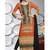 Orange georgette semi stitched wedding Straight suit