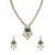 Gold plated green stone kundan necklace set