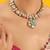 Gold plated blue stone kundan necklace set