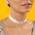 Gold plated pearl choker necklace set