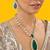Gold plated green stone kundan necklace set