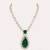 Gold plated green stone kundan necklace set