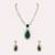 Gold plated green stone kundan necklace set