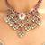 Gold plated red stone kundan necklace set