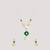 Gold plated green stone kundan necklace set