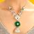 Gold plated green stone kundan necklace set