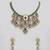 Gold plated green stone kundan necklace set