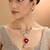 Gold plated red stone kundan necklace set