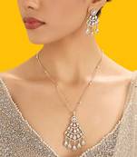 Gold plated silver kundan necklace set