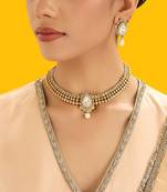 Gold plated choker necklace set