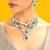 Gold plated green stone kundan layered necklace set