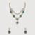 Gold plated green stone kundan layered necklace set
