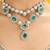 Gold plated green stone kundan layered necklace set